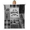 Deer Bear Kids Throw Blanket,Pine Trees Rustic Farmhouse Adventure Bed Blanket for Boys Girls Adults,Arrows Geometric Plaids Fleece Blanket,Black Retro Fuzzy Blanket,40 x 50 Inches view 1