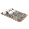 Country Rustic Art Dish Drying Mat for Kitchen Counter, Super Absorbent Quick Dry Coffee Bar Mat Pad Thin Diatomaceous Sink Mat Non Slip Dish Drainer Mat 12x16 Gradual Brown Abstract Geometric Flower view 1
