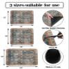 Country Rustic Art Dish Drying Mat for Kitchen Counter, Super Absorbent Quick Dry Coffee Bar Mat Pad Thin Diatomaceous Sink Mat Non Slip Dish Drainer Mat 12x16 Gradual Brown Abstract Geometric Flower view 3