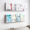 2 Pack Clear Acrylic Magazine Holder, Wall Mount Bookshelf Magazine Rack, Literature Storage Rack Brochure Holder File Display Shelf for Waiting Room, Living Room, Office, Home (Size : 120cm/47.2in) view 1