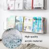 2 Pack Clear Acrylic Magazine Holder, Wall Mount Bookshelf Magazine Rack, Literature Storage Rack Brochure Holder File Display Shelf for Waiting Room, Living Room, Office, Home (Size : 120cm/47.2in) view 3