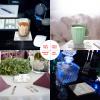 Coasters Set of 8 Ceramic Stone Coasters for Drinks Funny Coasters - Absorbent Non Slip Square Coasters for Dining Bar Kitchen Cafe(Marble Gradient Gilt Texture Grey,4" Dia) view 3