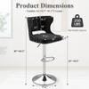 ABET Bar Stools Set of 6, Velvet Swivel Island Chairs, Adjustable Silver Barstools with Hollow Back and Footrest, Upholstered Counter Height Stool Chairs for Kitchen Island Dining Room Home, Black view 3