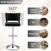 ABET Bar Stools Set of 6, Velvet Swivel Island Chairs, Adjustable Silver Barstools with Hollow Back and Footrest, Upholstered Counter Height Stool Chairs for Kitchen Island Dining Room Home, Black view 4
