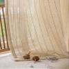 AZIMUZIXI Striped Linen Sheer Curtains 84 Inch Long 2 Panels Set-Simple Natural Vibe Light Filtering Privacy Window Shears Drapes for Bedroom Living Room Rod Pocket,Single Panel W100xL84 Inch view 1