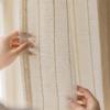 AZIMUZIXI Striped Linen Sheer Curtains 84 Inch Long 2 Panels Set-Simple Natural Vibe Light Filtering Privacy Window Shears Drapes for Bedroom Living Room Rod Pocket,Single Panel W100xL84 Inch view 2