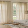 AZIMUZIXI Striped Linen Sheer Curtains 84 Inch Long 2 Panels Set-Simple Natural Vibe Light Filtering Privacy Window Shears Drapes for Bedroom Living Room Rod Pocket,Single Panel W100xL84 Inch view 3
