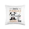 Bubble Tea Panda Chocolate Sweet Animals K-Pop and Boba Throw Pillow view 1