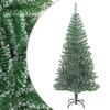 vidaXL Artificial Christmas Tree with Snow Flock Design, Lifelike Green PET Tips, Sturdy Metal Stand, Indoor and Outdoor Suitable, Reusable Xmas Ornament with Economical Choice view 1