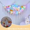 Basumee Stuffed Animals Net or Hammock with LED Light, Hanging Stuffed Animals Storage Toy Hammock Net Corner Wall Girls Room Decor Toy Storage Organizer, White, L view 3