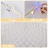 Basumee Stuffed Animals Net or Hammock with LED Light, Hanging Stuffed Animals Storage Toy Hammock Net Corner Wall Girls Room Decor Toy Storage Organizer, White, L view 4
