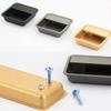 Drawer Handles,Cabinet Pulls, 2 Pcs Flush Sliding Door Pull Square Recessed Cabinet Handles Zinc Alloy Drawer Knob with Screws for Doors Windows Cabinets Furniture Door Levers (Hole Distance 96mm,Gold view 3