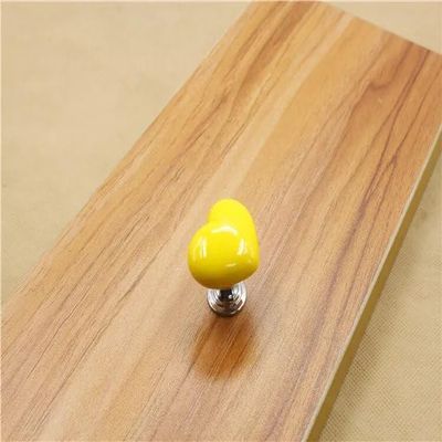 Southst Big Heart-Shaped Handle Modern Simple Wardrobe Drawer Cupboard Door Single-Hole Furniture Hardware Handle - (Color: Yellow)