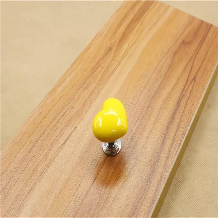 Southst Big Heart-Shaped Handle Modern Simple Wardrobe Drawer Cupboard Door Single-Hole Furniture Hardware Handle - (Color: Yellow)