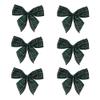 Northlight Pack of 6 2 Loop Christmas Bow Decorations, Green view 1