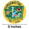 Washington Souvenir Magnet, Evergreen State Fridge and Car Accessory, Travel Memento, 5 Inches view 2