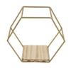 FUNOMOCYA 1pc Hexagon Wall Mounted Storage Rack Multifunctional Iron Shelf for Organizing Plants Sundries Space-Saving Design for Living Room Bedroom Study Strong Bearing Capacity Gold Mini view 1