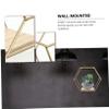 FUNOMOCYA 1pc Hexagon Wall Mounted Storage Rack Multifunctional Iron Shelf for Organizing Plants Sundries Space-Saving Design for Living Room Bedroom Study Strong Bearing Capacity Gold Mini view 3