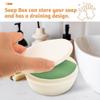BRIGHTFUFU 2Pcs Travel soap Box soap Container Company bar case bar Container Shampoo Holder Drain Dish Holder Sponge pp No Punching Preservation Box White view 2