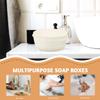 BRIGHTFUFU 2Pcs Travel soap Box soap Container Company bar case bar Container Shampoo Holder Drain Dish Holder Sponge pp No Punching Preservation Box White view 4