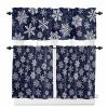 Vandarllin Christmas Kitchen Curtains and Valances Set, White Navy Snowflakes Pattern Windows Treatments Tiers Half/Short Curtains for Small Windows Cafe/Living Room/Bedroom 54x36 in Winter view 1