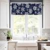 Vandarllin Christmas Kitchen Curtains and Valances Set, White Navy Snowflakes Pattern Windows Treatments Tiers Half/Short Curtains for Small Windows Cafe/Living Room/Bedroom 54x36 in Winter view 2
