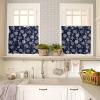 Vandarllin Christmas Kitchen Curtains and Valances Set, White Navy Snowflakes Pattern Windows Treatments Tiers Half/Short Curtains for Small Windows Cafe/Living Room/Bedroom 54x36 in Winter view 4
