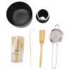 6 Pcs Matcha Tea Set, Japanese Matcha with Whisk and Holder, Bowl, Sifter, and Scoop, Tea Making Tools, Delicate Handmade Matcha Ceremony Kit for Japanese Tea Ceremony (Black) view 1