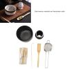 6 Pcs Matcha Tea Set, Japanese Matcha with Whisk and Holder, Bowl, Sifter, and Scoop, Tea Making Tools, Delicate Handmade Matcha Ceremony Kit for Japanese Tea Ceremony (Black) view 2