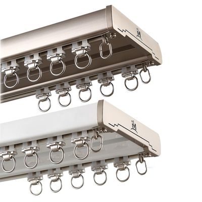 JEDAL Ceiling Track for Curtains Aluminium Curtain Rails Heavy Duty Curtain Double Track 3.3ft-14.5ft Room Divider Curtain Tracks Ceiling Mount (Color : White, Size : 3.9ft)