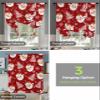 AMZRicher Christmas Santa Tie Up Curtains for Window, Thermal Insulted Balloon Shade Adjustable Rod Pocket Curtains Valance Panels for Kitchen Bathroom Caf 52 x 63 Red Xmas Tree Gold Snowflake view 4
