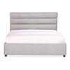 NADAAL STUDIOS Clayton King Bed -100% Polyester Upholstery with Solid Pine in Light Grey view 1