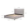 NADAAL STUDIOS Clayton King Bed -100% Polyester Upholstery with Solid Pine in Light Grey view 3