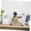 ORFOFE Tea House Monk Figure Handmade Clay Sand s Kung Fu Ornament for Home Decor Office Monk Decorati view 4