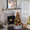 HAKIDZEL Xmas Tree Collar White Pp Snow Cotton Christmas Tree Skirt Artistic Elk Design for Festive Home Decoration for Christmas and Present Sharing view 3