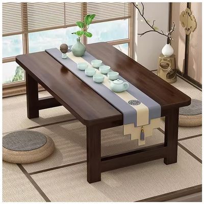 Pettershop Japanese Floor Low Table,Living Room Coffee Table,for Living Room, Dining Room, Tea, Home Decoration (Color : Brown, Size : 80x40x30cm)