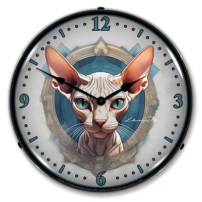 Sphynx Cat LED Lighted Clock