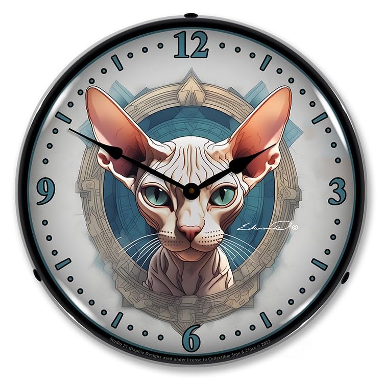 Sphynx Cat LED Lighted Clock