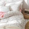 Pink and White Duvet Cover Queen Size - 3 Pcs Floral Flower Leaf Pattern Printed Reversible Microfiber Comforter Cover Bedding Set - 90X90 Soft Aesthetic Cottage Preppy Bedroom Decor for Women Men view 1