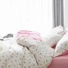 Pink and White Duvet Cover Queen Size - 3 Pcs Floral Flower Leaf Pattern Printed Reversible Microfiber Comforter Cover Bedding Set - 90X90 Soft Aesthetic Cottage Preppy Bedroom Decor for Women Men view 3