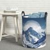 Round Laundry Basket with Handles Personalized Laundry Hamper for Bedroom Snow Mountain Circular Laundry Lightweight Waterproof Storage Basket Dirty Clothes Hamper for Bathroom Dorm view 1