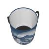 Round Laundry Basket with Handles Personalized Laundry Hamper for Bedroom Snow Mountain Circular Laundry Lightweight Waterproof Storage Basket Dirty Clothes Hamper for Bathroom Dorm view 2