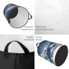 Round Laundry Basket with Handles Personalized Laundry Hamper for Bedroom Snow Mountain Circular Laundry Lightweight Waterproof Storage Basket Dirty Clothes Hamper for Bathroom Dorm view 4