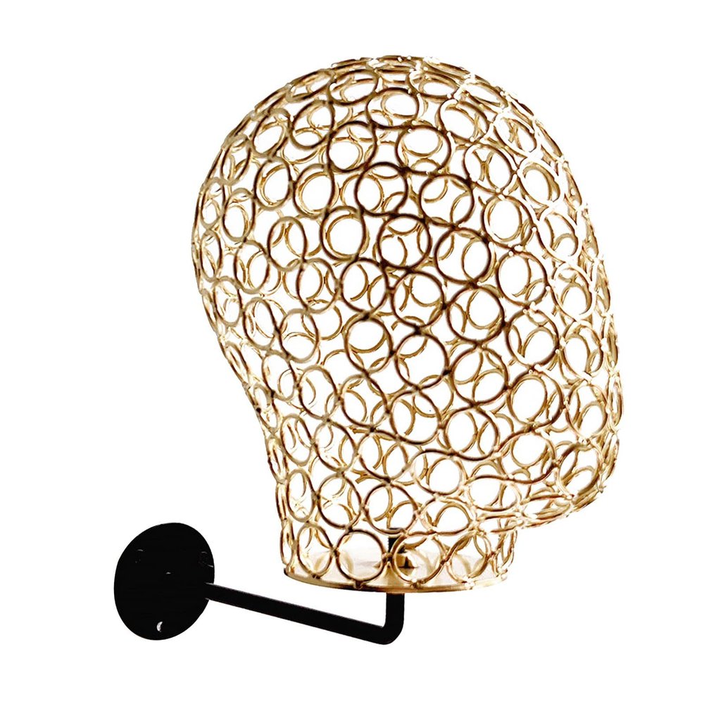 Almencla Stylish Wall Mount Mannequin Head Display Stand, Hats, and Caps, Golden