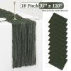 10 Pack Cheesecloth Table Runner - Deep Green Gauze, 10FT Long Semi-Sheer for Boho or Rustic Wedding Decor, Arch Draping, Bridal Shower, Holiday Party view 2