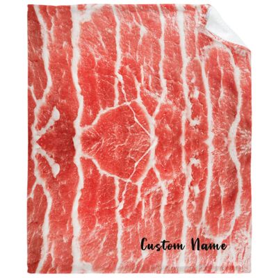 Beef Custom Throw Blanket 3D Food Personalized Blanket Gift for Girls Boys Kids Soft Cozy Fleece Funny Food Blanket for Bed Couch Sofa ChairsAll Season 90''x120'' for Whole Family