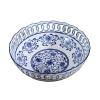 Fruit And Produce Storage Basket Fruit Bowl Chinese Retro Hollow Ceramic Fruit Plate Home Living Room Round Porcelain Decorative Candy Bowl Suitable For Kitchen Counters view 1