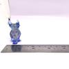 Sansukjai Owl Tiny Hand Blown Color Glass Art Figurines Animals Collectible Gift Home Dcor (Marble Blue) view 2