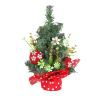 awakentti 10 Inch Christmas Tree, Mini Christmas Tree Set, Realistic and Festive, Table Top Artificial Christmas Trees, Ideal for Living Room, Bedroom, Bookshelf (White Dot Bottom) view 1