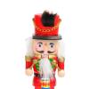 Almencla Handcrafted Wooden Nutcracker Figurine for Festive Party Decor, Red Drum view 2